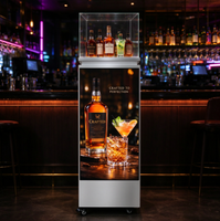 Support de présentation pour bouteilles de vin avec vitrine en acrylique et panneau d'affichage LED P1.538 320*800mm pour bar, restaurant, magasin de détail, promotion