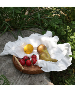 Serviette et Set <span class=keywords><strong>de</strong></span> <span class=keywords><strong>Table</strong></span> Rayés en Coton Pur <span class=keywords><strong>Jacquard</strong></span> Lavable et Réutilisable avec Ambiance Vintage Française pour la Maison, les Mariages, les Banquets et l'Hôtellerie - Product Image 4