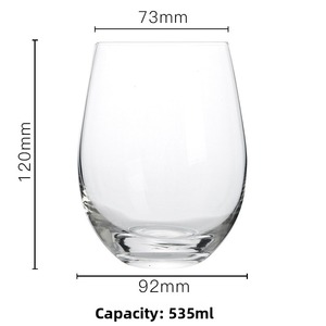 Verre à champagne sans pied en cristal, grande capacité, pour vin mousseux, jus, gobelet pour table à manger, ensemble de vin - Product Image 6