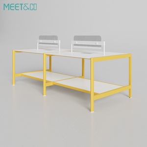 Modern 6-Seater Modular Office Workstation <b>Desk</b> 4-Person Staff Cubicle with Meeting Room for Office Furniture - Product Image 6