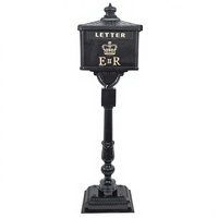 Boîte aux lettres vintage à poser au sol pour décoration extérieure, avec support sur pilier, résistante aux intempéries, durable, pour décor de jardin