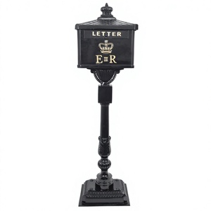 Outdoor Home Decoration Ground Mount Vintage Post <b>Box</b> With Pillar Stand Weather Resistance Durable Letter <b>Box</b> For Garden Decor - Product Image 1