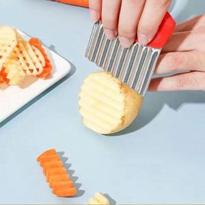 Potato Crinkle French Fry <b>Chopper</b> Slicer Salad Chopping Knife and <b>Vegetable</b> Potato Fries Cutter Steel Blade Cutting Tool - Product Image 5