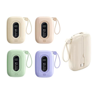 Nouvelle batterie externe portable 10000mAh avec écran LED, charge rapide 10W, entrée USB, sortie Type-C, câbles intégrés pour téléphones