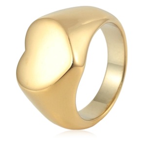 yunnique Heart Shape Stainless Steel 18K Gold Plated <b>Ring</b> For Women Fashion Jewelry Gift - Product Image 1