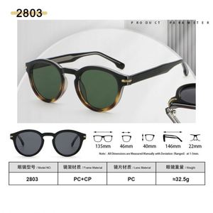 Lunettes de soleil rondes tendance 2025 avec rivets léopard, protection UV400, monture TR90, personnalisables avec logo, pour hommes et femmes - Product Image 5