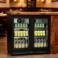 Réfrigérateur de comptoir commercial pour bouteilles de bière, double porte vitrée, mini-bar de présentation
