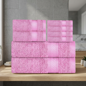 Ensemble de serviettes de bain en coton rose ORCHID, douces et moelleuses, tissées, couleur unie, écologiques, séchage rapide, hypoallergéniques, pour hôtel et usage domestique, adultes - Product Image 1