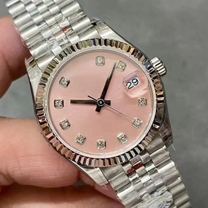 Reloj Automático de Alta Calidad con Diseño de Diseñador de Moda, Esfera Rosa de 38 mm, Correa de Acero Inoxidable, Elegante Reloj de Vestir para Mujer con Calendario - Product Image 2