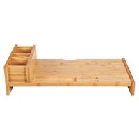 Support d'écran en bambou fait main, écologique, pour ordinateur, organisateur de bureau, support de rangement pour accessoires de bureau - Vente en gros