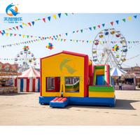 Château gonflable commercial d'extérieur avec toboggan en PVC, château gonflable pas cher, jouets de jardin pour enfants