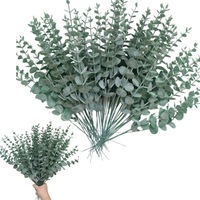 Rangkaian Bunga Eucalyptus Buatan Tiruan Tanaman Hijau Simulasi Daun Eucalyptus Hiasan Dekoratif Rumah