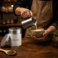 Poudre de Hojicha Barista 1kg avec carte de recettes pour barista à domicile, faible teneur en caféine, service de restauration, thé vert torréfié HOJICHA