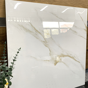 Porcelanato Pulido 600x600, Pisos 60x60, Azulejo Cerámico Esmaltado, Acabado Brillante, Estilo Mármol Blanco Carrara, Azulejo Cerámico para Piso 60x60 - Product Image 1