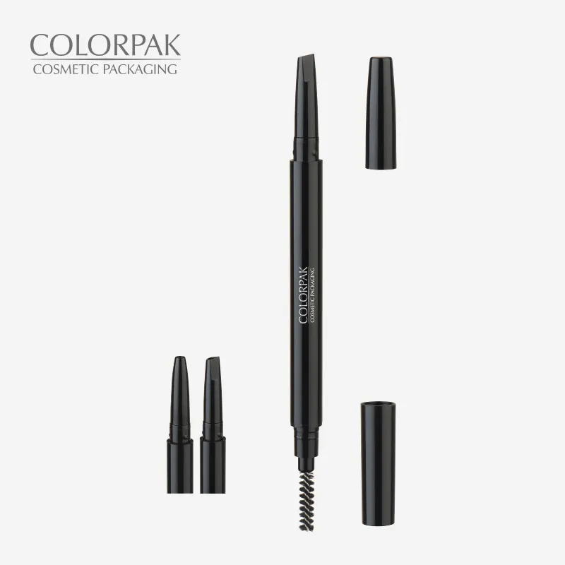 Classic design make up cosmetic pen lash brush on one side triangular head empty tube eyebrow pencil