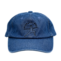 Topi Baseball Denim Biru Acid Wash Distressed Dad Hat Adjustable Snapback Cap Logo Custom Unisex Casual Streetwear
