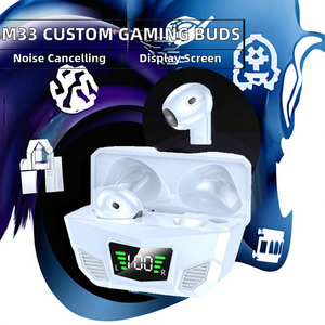 หูฟังไร้สาย Logo Custom M33 TWS In-Ear ชิปเซ็ต JL สำหรับเล่นเกมส์ พร้อมระบบตัดเสียงรบกวน ANC มาตรฐาน IPX4 หน้าจอดิจิตอล ควบคุมด้วยระบบสัมผัสอัจฉริยะ สำหรับ iPhone และ Oppo - Product Image 2