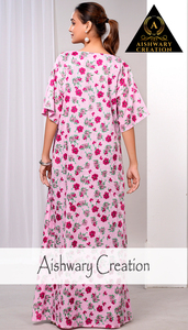 Caftán Largo 100% Algodón Puro para Mujer, Ropa Musulmana Tradicional, Vestido Modesto Estampado, Calidad de Boutique, Proveedor Mayorista - Product Image 3
