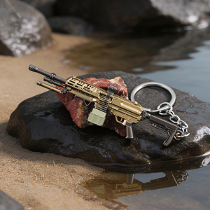 Porte-clés en métal alliage Delta Force HawkOps Mini 9CM M250, pendentif décoratif, objet de collection et figurine de présentation de bureau - Product Image 6
