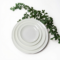 Assiette à dîner en porcelaine blanche PITO de 8 pouces, logo personnalisé, écologique, vente en gros, assiette de fête pour restaurant, hôtel