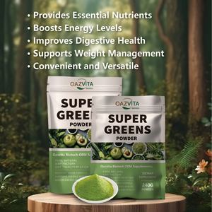 Mélange de poudres Super Greens pour adultes, soutien énergétique, nutrition végétale <span class=keywords><strong>et</strong></span> fruitière, USDA NOP EU EOS Biologique Halal ISO 22000, approvisionnement en vrac - Product Image 3