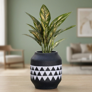 Pot de fleurs noir décoratif moderne pour la maison, élégant support de bureau intérieur, décoration de salon, verdure de table - Product Image 6