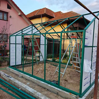 Serre de jardin en polycarbonate PC avec structure en acier inoxydable, facilement assemblable, à vendre