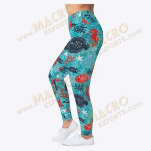 กางเกงโยคะพิมพ์ลายแบบซับลิเมชั่นสำหรับผู้หญิง ไซส์ XS-XXL ป้องกันแบคทีเรีย แห้งเร็ว ระบายอากาศได้ดี ผลิตจากโพลีเอสเตอร์และสแปนเด็กซ์ - Product Image 3