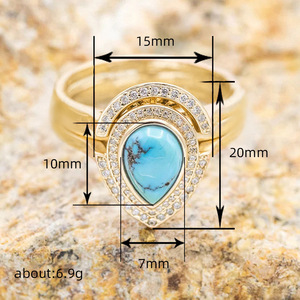 Anello da Donna Boho Vintage a Goccia d'Acqua Geometrico Elegante e alla Moda - Product Image 3