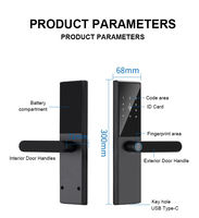 Serrure de porte intelligente TTlock, reconnaissance d'empreintes digitales, carte, mot de passe, alliage d'aluminium, serrure numérique de sécurité, porte en acier/bois, maison