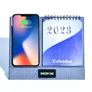 Calendario da tavolo personalizzato per ufficio regalo 2023 calendario da tavolo con ricarica Wireless