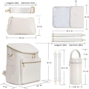 Zaini Multifunzione in Pelle di Grande Capacità per Mamme, <span class=keywords><strong>Borse</strong></span> per <span class=keywords><strong>Pannolini</strong></span> da Viaggio alla Moda - Product Image 2