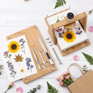 Máquina de prensado de flores de madera, herramienta artesanal para especímenes de plantas y flores secas, suministros para manualidades - Product Image 4