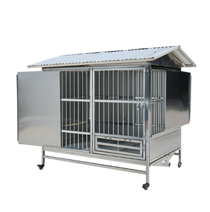 Heavy Duty Stainless Steel <strong>Dog</strong> <strong>Cage</strong> and Kennel with Plastic Tray for Medium and <strong>Large</strong> <strong>Dogs</strong> HOUSES - Product Image 4