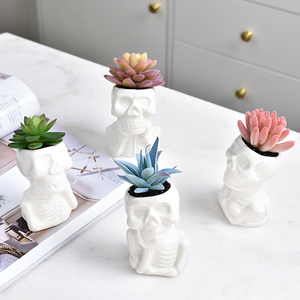 <span class=keywords><strong>Maceta</strong></span> suculenta <span class=keywords><strong>Maceta</strong></span> de cerámica de Halloween Porcelana blanca Personaje de dibujos animados Personalidad <span class=keywords><strong>Calavera</strong></span> <span class=keywords><strong>Maceta</strong></span> - Product Image 3
