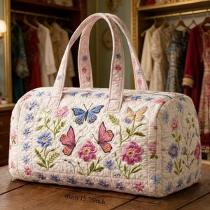 Sac de voyage matelassé créatif personnalisé, motif bus rétro, fleurs 3D, sac de week-end, sac de sport grande capacité pour femme, <span class=keywords><strong>bagage</strong></span> d'extérieur - Product Image 3