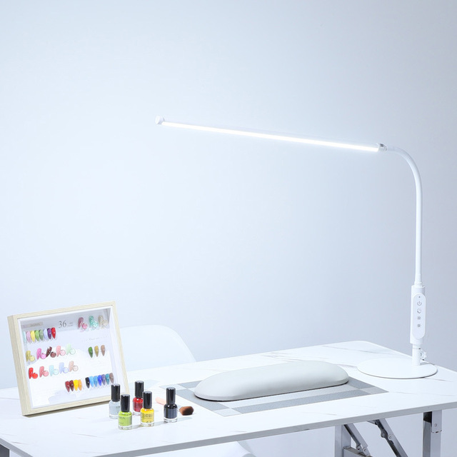 360° Flexible Gooseneck Side Clamp Eye-Caring LED Desk Lamp, Touch Control 3 Light Colors Task Reading Light for Home Office