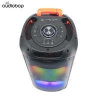 Haut-parleur de fête en gros, karaoké, home cinéma, portable, Bluetooth, avec radio FM et carte TF, woofer à aimant 90 mm, lumière LED flamme
