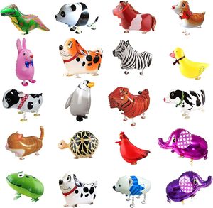 NOUVEAU Ballons animaux marcheurs en aluminium version Q mignons : licorne, éléphant, chien, avec roues, pour décorations de fête - Product Image 1