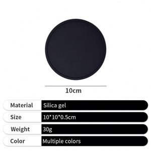 Sous-verre rond en silicone résistant à la chaleur et antidérapant, bleu, vert, jaune, rouge, noir - Product Image 4
