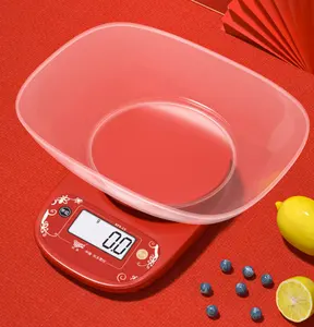 कटोरा घरेलू वजन रसोई स्केल इलेक्ट्रॉनिक डिजिटल खाद्य स्केल बेकिंग केक सब्जी फल के साथ रंगीन लोकप्रिय बिक्री