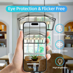 Lustre rectangulaire en fer à 5 lumières réglables E12, style moderne industriel noir, luminaire suspendu pour villa, salle à manger, cuisine - Product Image 3