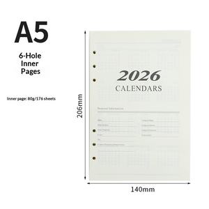 2026 High Quality Spiral Bound High-End Kraft Paper Hardcover Notebook English Strap Calendar Daily Plan Efficiency Manual - Product Image 4