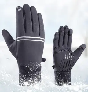 Gants de cycliste d'hiver pour adultes, ski hommes, moto, gants de pêche chauds et imperméables.