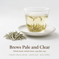 Thé blanc en vrac Fuding Baihao Yinzhen Silver Needle, torréfié au charbon, vente en gros, OEM, marque privée