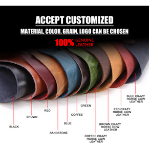 Bolso Mensajero de Cuero Crazy Horse Vintage para Hombre, Bolso Cruzado para el Trabajo, Viajes Diarios, con Múltiples Compartimentos, para Tablet de 8.3'' - Product Image 6