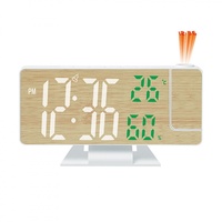 Réveil projecteur LED moderne et simple avec thermomètre et calendrier, affichage à grandes lettres pour chambre à coucher