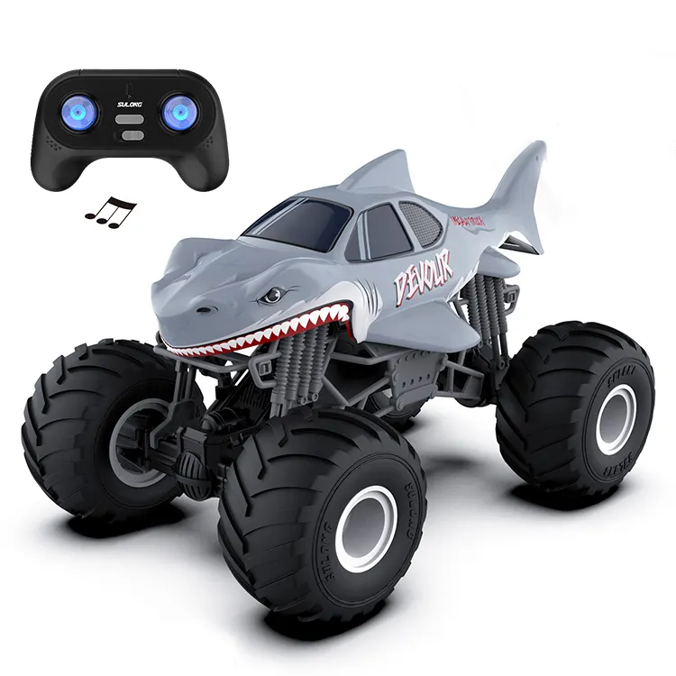 1/6 Big Wheels Off Road Monster Truck Lights Sound Shark Remote Control RC Car for Boys