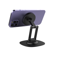 Support de téléphone magnétique rotatif à 360° pour bureau, support de téléphone portable pliable en aluminium réglable pour iPhone Pro Max
