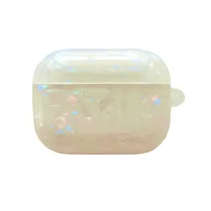 airpods cas comme sac Suppliers-Étui Airpods 1/2/3 Pro en TPU souple, design perles, disponible en blanc, rose et bleu, trois couleurs